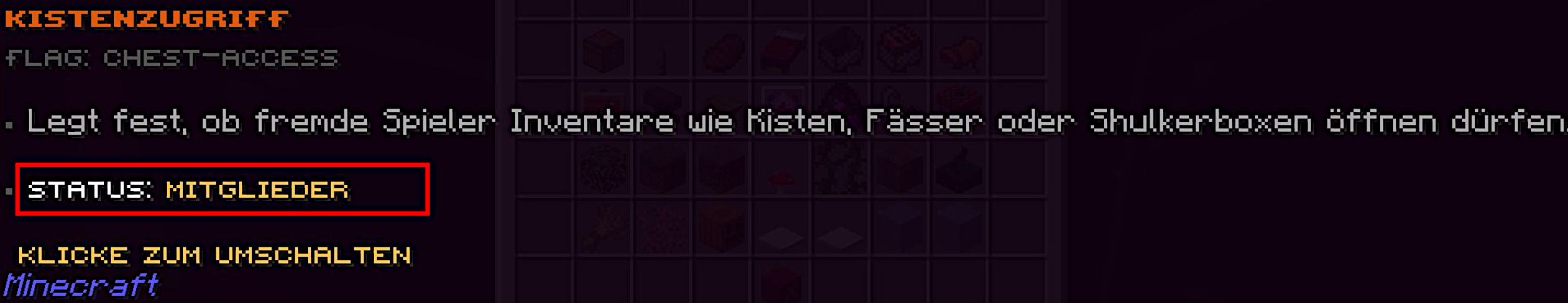 chest access members chest access members